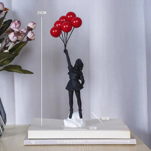 Banksy Flying Balloon Girl Statue - Decorfaure