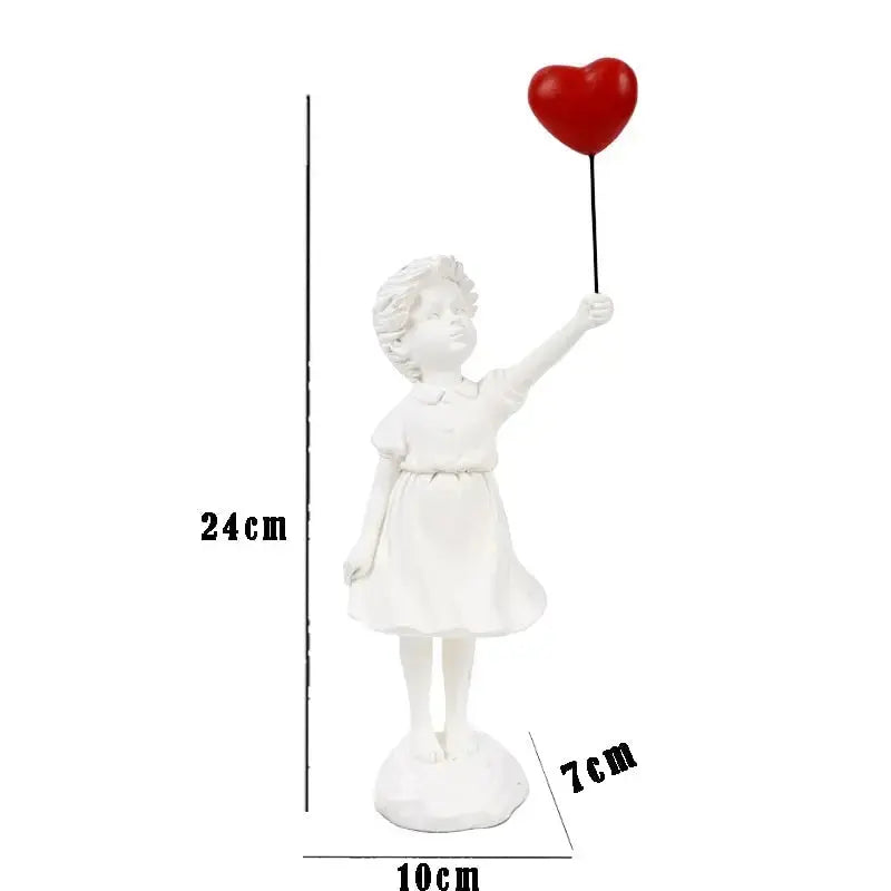 Banksy Flying Balloon Girl Statue - Decorfaure