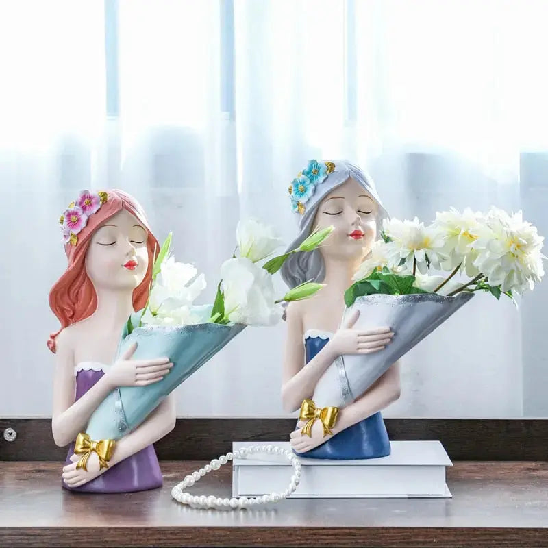 Bouquet Girl Sculpture freeshipping - Decorfaure