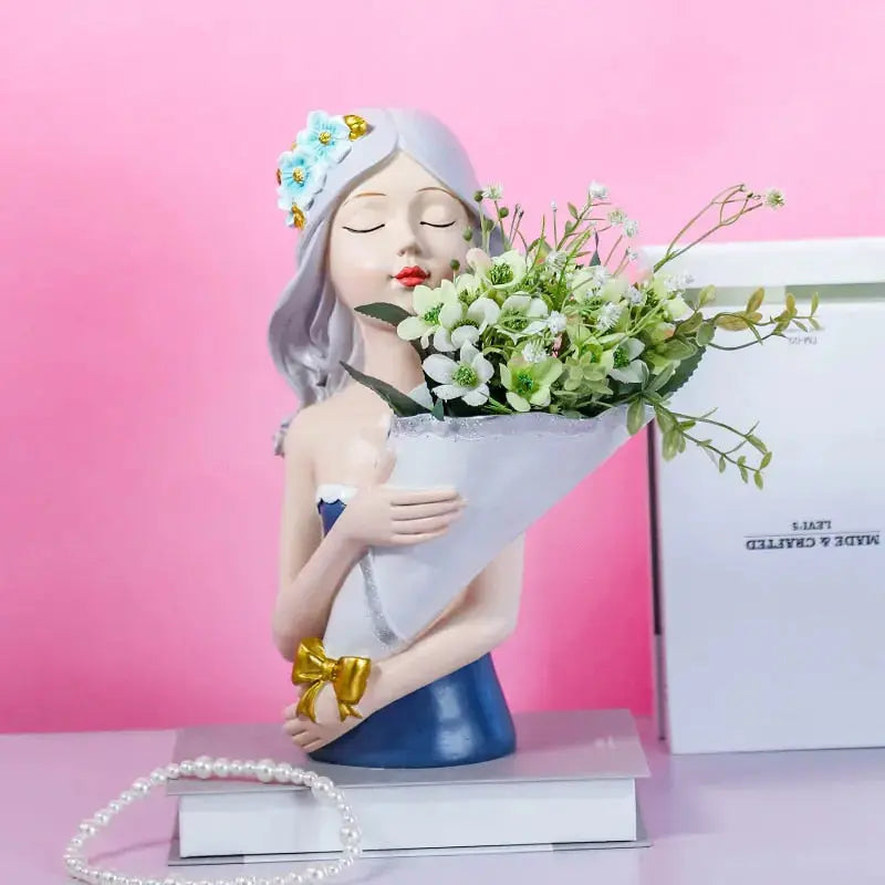 Bouquet Girl Sculpture freeshipping - Decorfaure