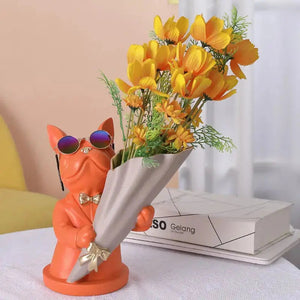 Bulldog Flower Vase - Decorfaure