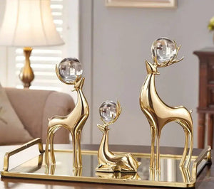 Copper Reindeer Accent With Crystal Ball freeshipping - Decorfaure