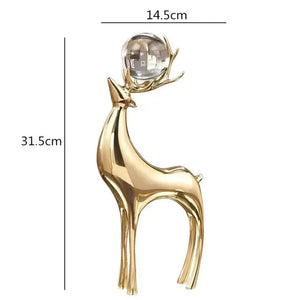 Copper Reindeer Accent With Crystal Ball freeshipping - Decorfaure