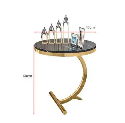 Curve Marble and Brass Side Table freeshipping - Decorfaure