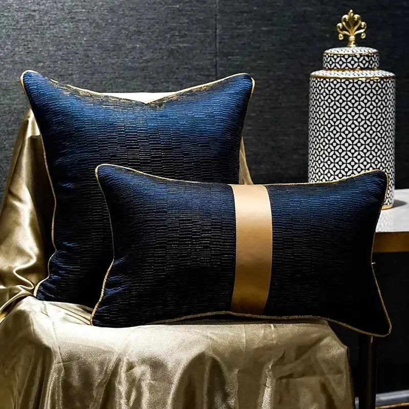 Elegant Gold Ribbon Cushion Covers freeshipping - Decorfaure