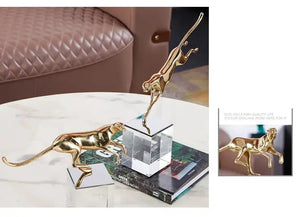 Fierce Jaguar Copper Sculpture freeshipping - Decorfaure