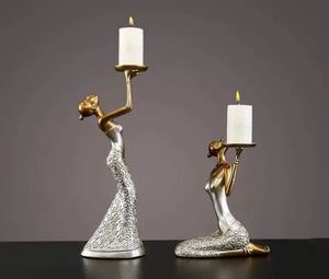 Golden Lady Candle Holders freeshipping - Decorfaure