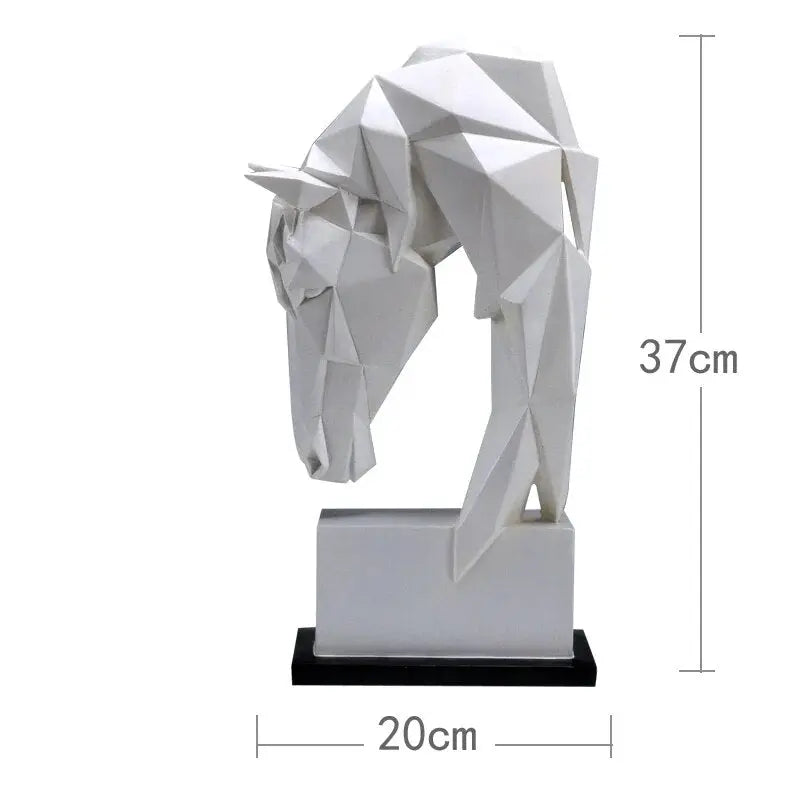Horse Head Ornaments Animal Resin Home Decoration Nordic Geometric Origami Crafts Furnishings Living Room Desk Decor Statuette Decorfaure