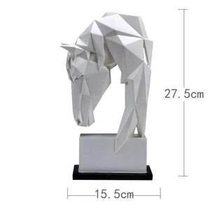 Horse Head Ornaments Animal Resin Home Decoration Nordic Geometric Origami Crafts Furnishings Living Room Desk Decor Statuette Decorfaure