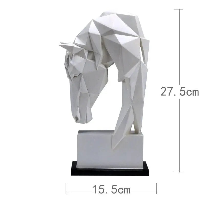 Horse Head Ornaments Animal Resin Home Decoration Nordic Geometric Origami Crafts Furnishings Living Room Desk Decor Statuette Decorfaure