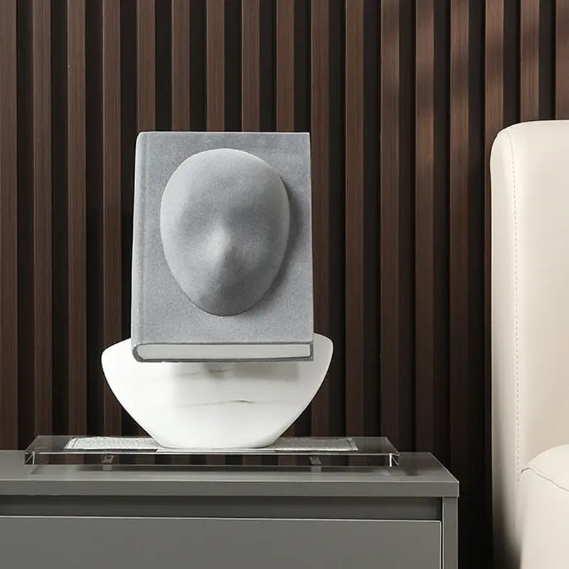 Face Book Bust Sculpture Decorfaure