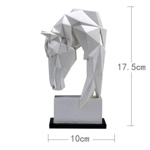 Horse Head Ornaments Animal Resin Home Decoration Nordic Geometric Origami Crafts Furnishings Living Room Desk Decor Statuette Decorfaure