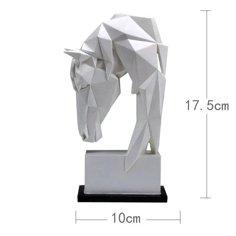 Horse Head Ornaments Animal Resin Home Decoration Nordic Geometric Origami Crafts Furnishings Living Room Desk Decor Statuette Decorfaure