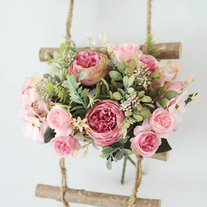 Faux Silk Roses Bouquet Decorfaure