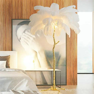Kalimera Feather Floor/Table Lamp freeshipping - Decorfaure