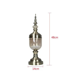 Mahogany Metal Glass Vase freeshipping - Decorfaure