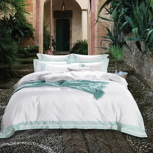 Mehak Egyptian Cotton Luxury White Duvet Set freeshipping - Decorfaure
