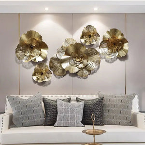 Modern Wrought Iron 3D Gold Flower freeshipping - Decorfaure