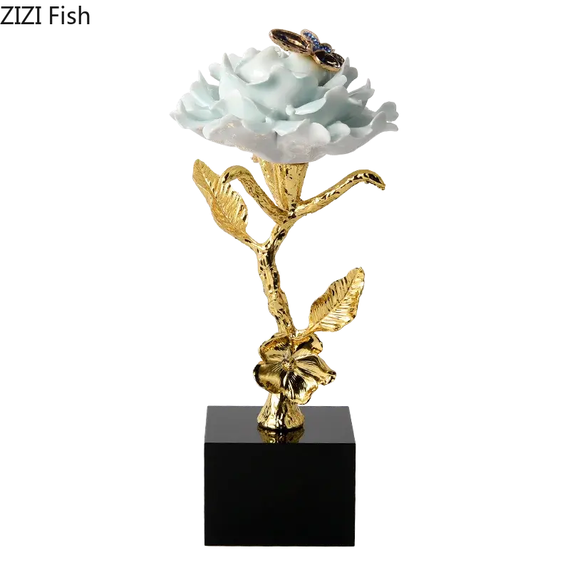 Brass Flower Sculpture Decorfaure