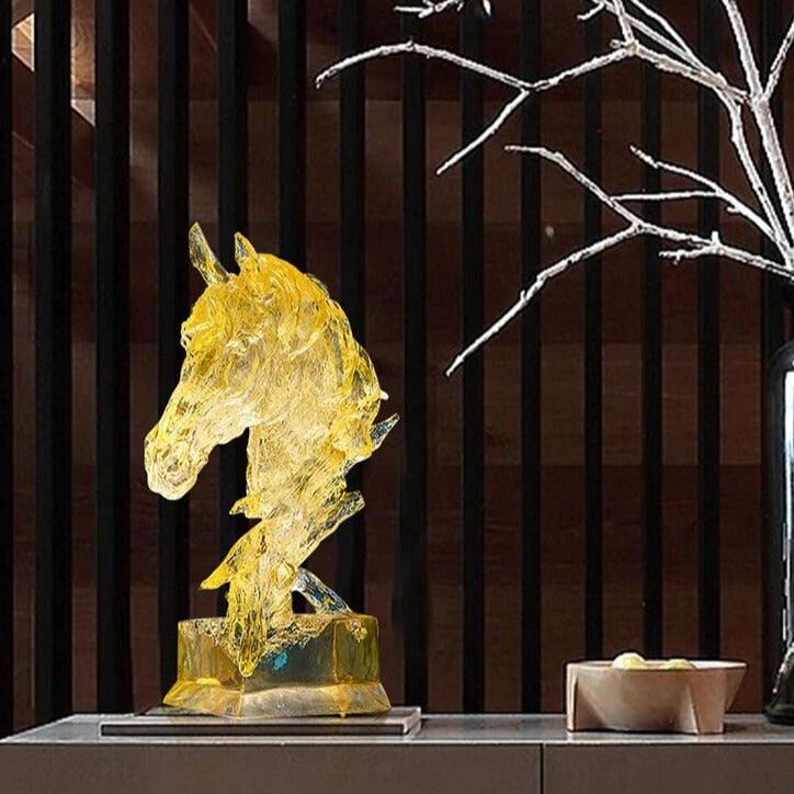 Transparent Horse Head Statue - Decorfaure