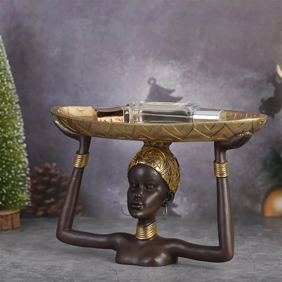 Mala African Statue Tray Decorfaure