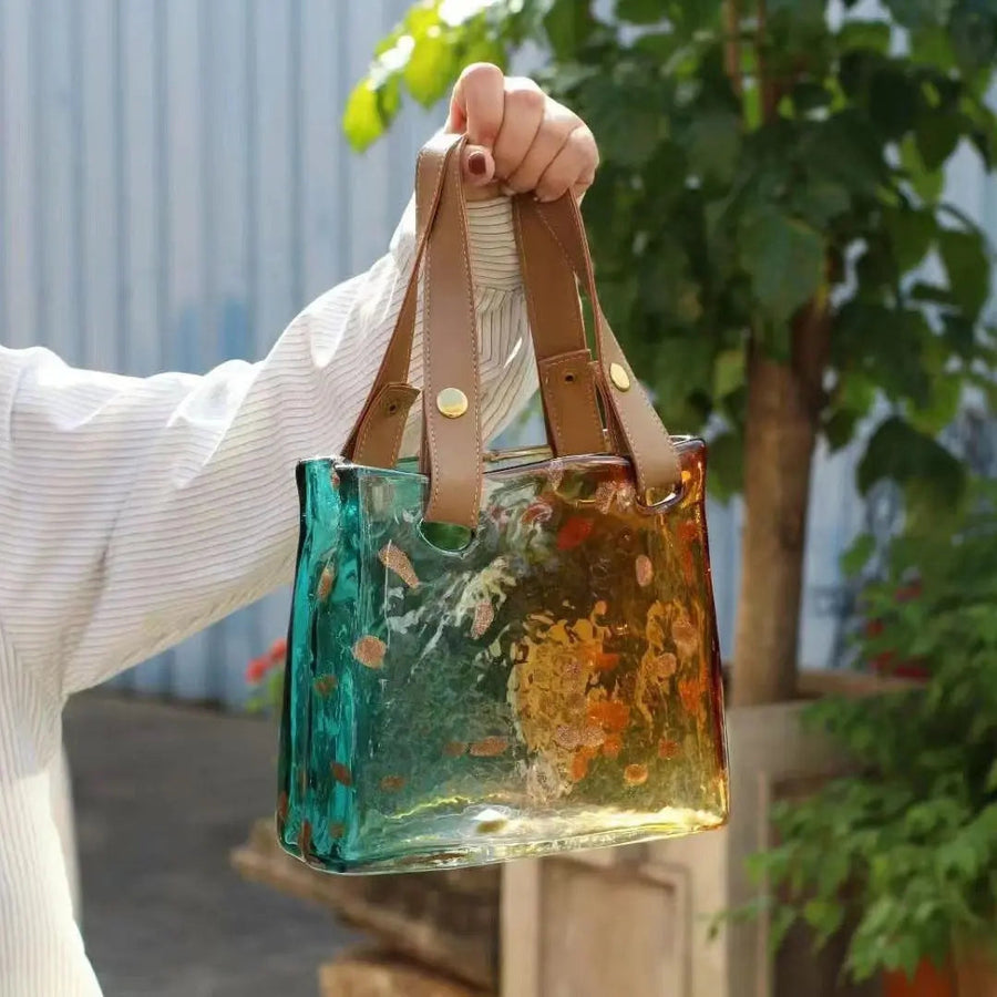 Glass Hand Bag Vase Decorfaure