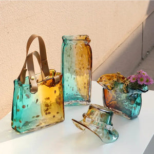 Glass Hand Bag Vase Decorfaure