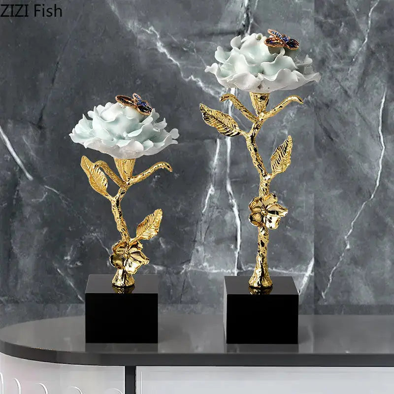 Brass Flower Sculpture Decorfaure