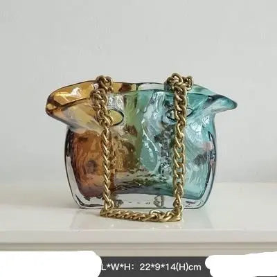 Glass Hand Bag Vase Decorfaure