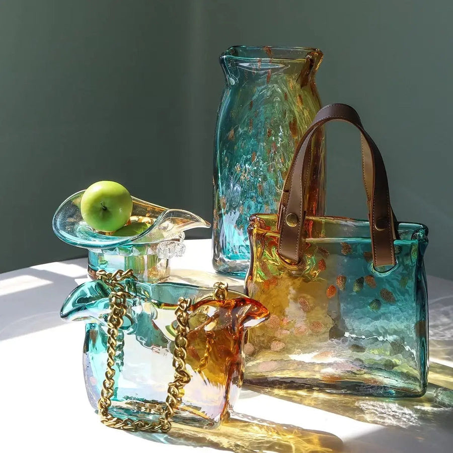 Glass Hand Bag Vase Decorfaure