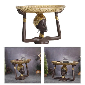 Mala African Statue Tray Decorfaure