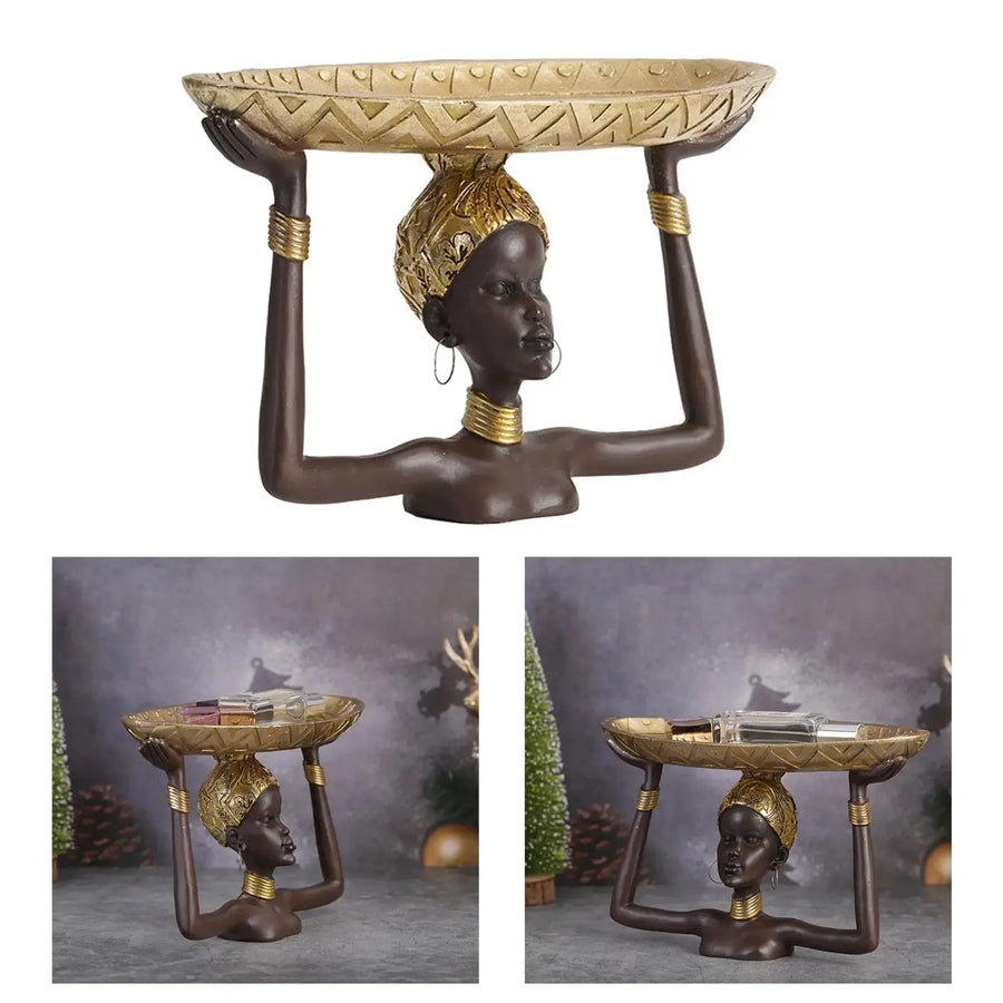 Mala African Statue Tray Decorfaure