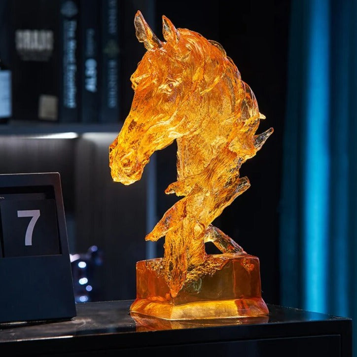 Transparent Horse Head Statue - Decorfaure
