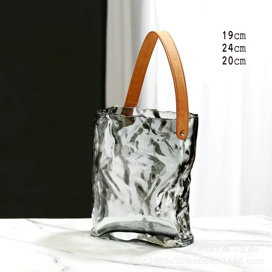 Glass Hand Bag Vase Decorfaure
