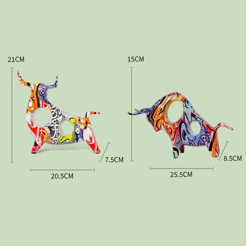 Graffiti Bull Sculpture Decorfaure