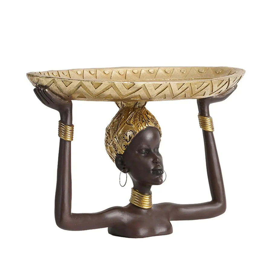 Mala African Statue Tray Decorfaure