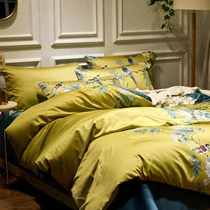 Saloni Silky Egyptian Cotton Duvet Cover Set freeshipping - Decorfaure