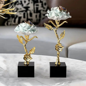 Brass Flower Sculpture Decorfaure