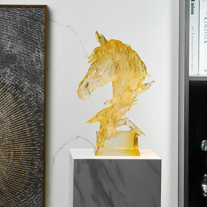 Transparent Horse Head Statue - Decorfaure