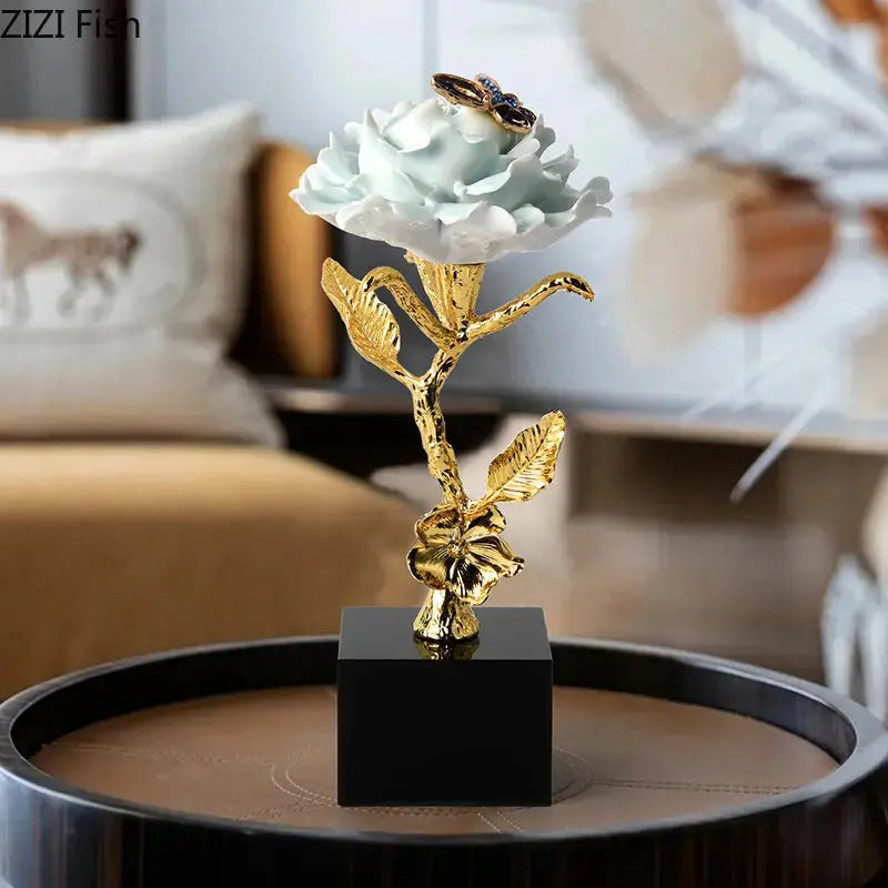 Brass Flower Sculpture Decorfaure