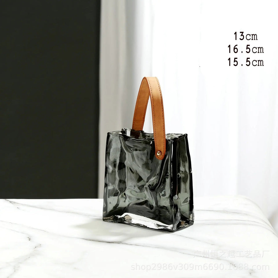 Glass Hand Bag Vase Decorfaure