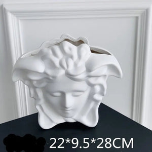 Medusa Human Face Vase Decorfaure