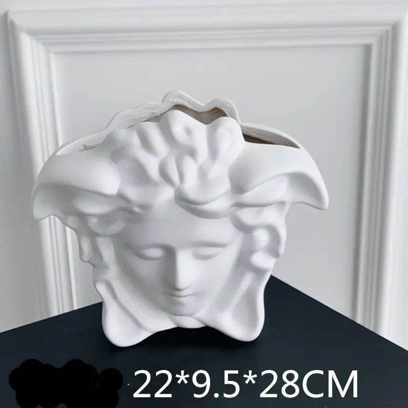 Medusa Human Face Vase Decorfaure