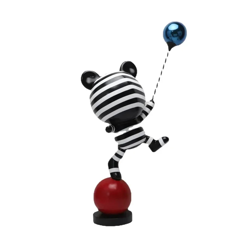 Striped Balloon Bear Statue Decorfaure UK