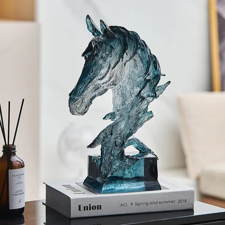 Transparent Horse Head Statue - Decorfaure