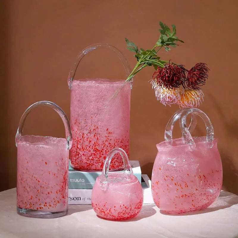 Glass Hand Bag Vase Decorfaure