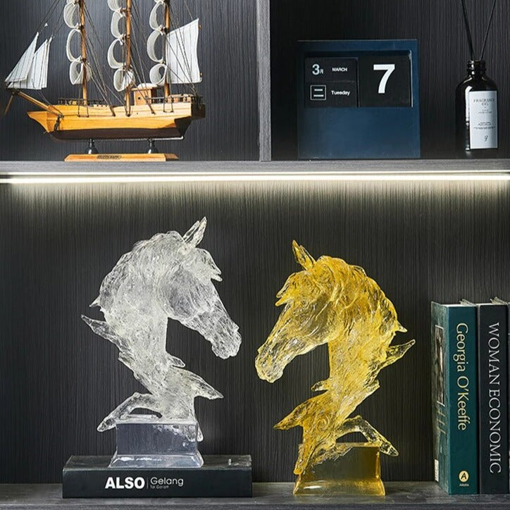 Transparent Horse Head Statue - Decorfaure
