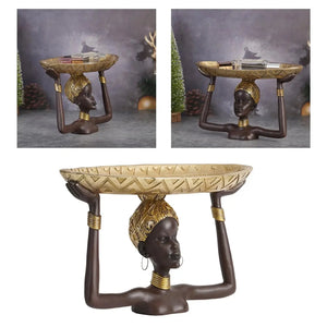 Mala African Statue Tray Decorfaure