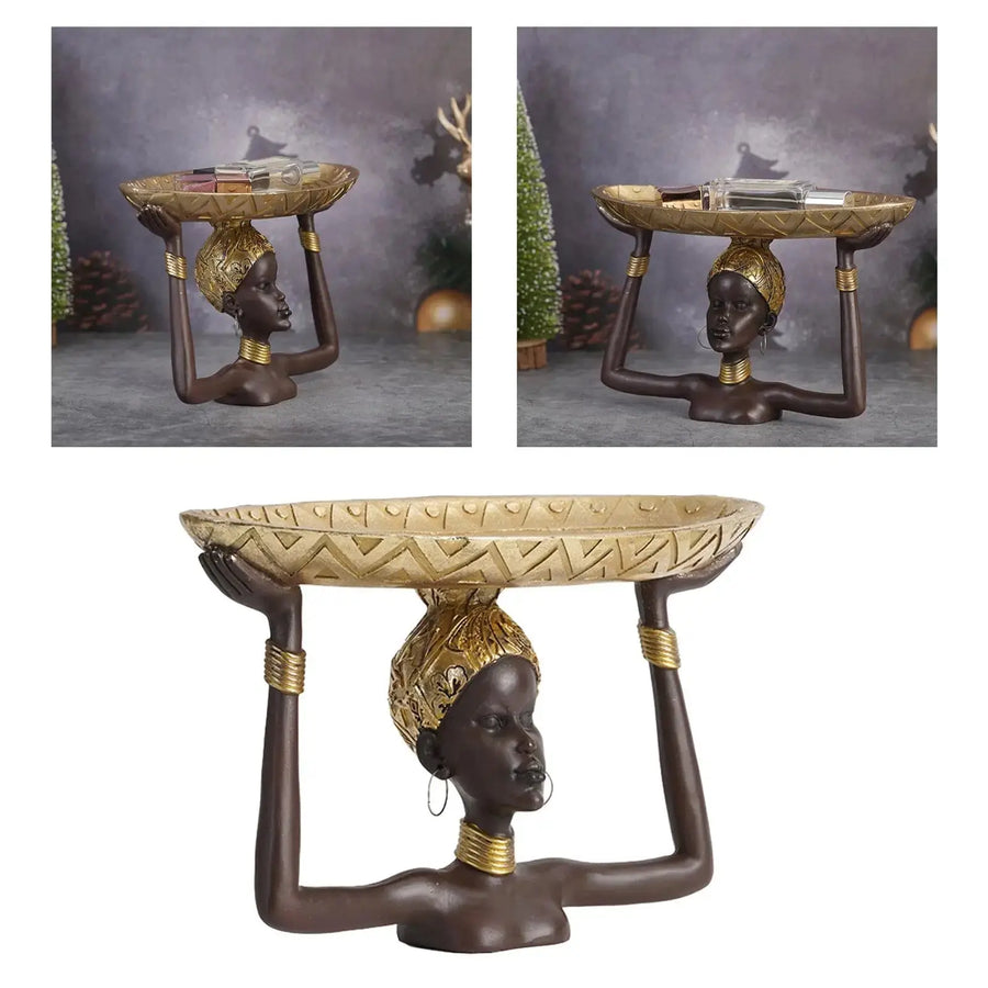 Mala African Statue Tray Decorfaure