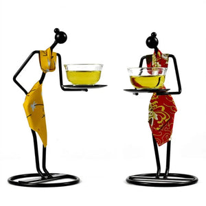 Village Girl Candle Holders freeshipping - Decorfaure